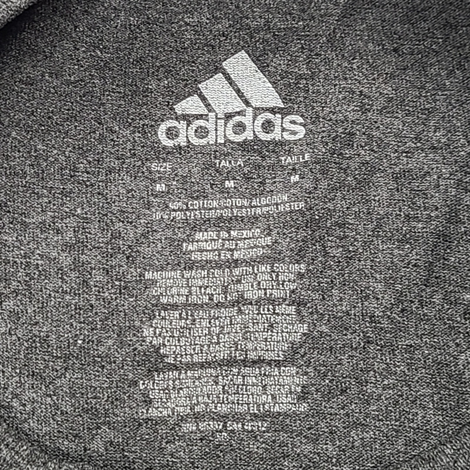 Adidas Shirt Mens Medium Gray Logo Spell Out Lightweight Casual Outdoors gallery