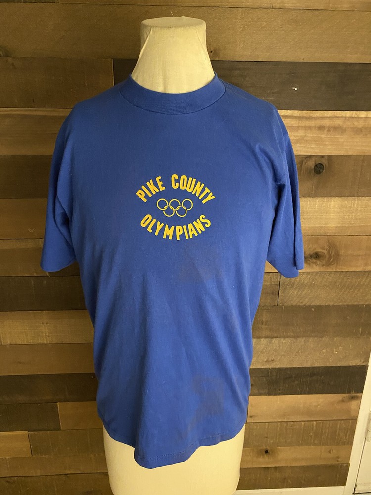 Vintage Pike County Olympians Single Stitch Blue T Shirt Gulf Coast Sportswear M