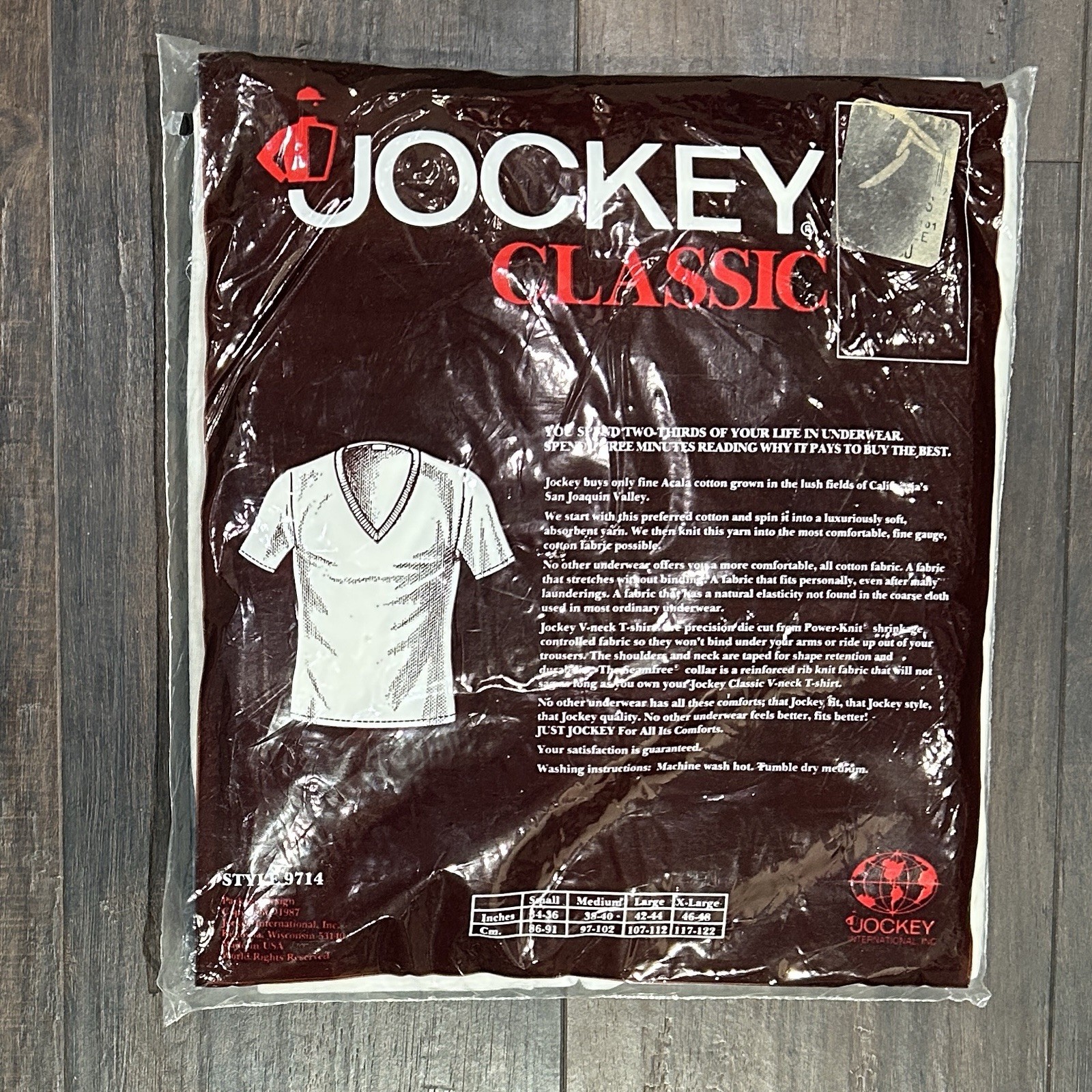 Vintage Jockey Classic - V-Neck T-Shirt 3-pack - 34-36 S MADE IN USA - BRAND NEW gallery