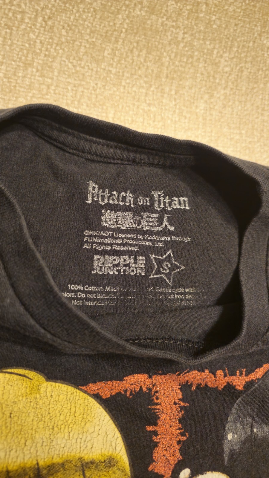 Ripple Junction Attack on Titan T-Shirt Black Size Small Chibi Anime gallery
