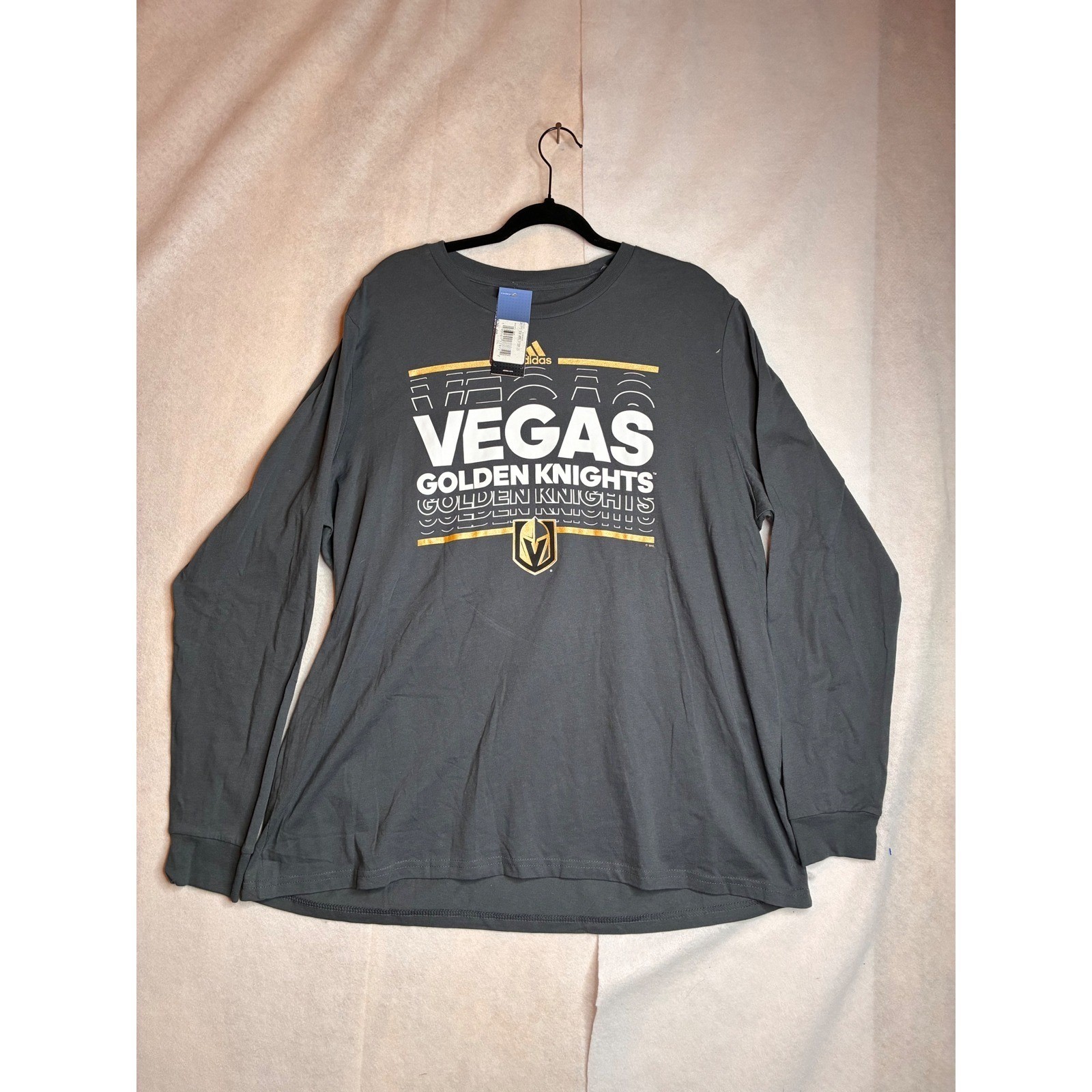 Adidas Vegas Golden Knights NHL Mens 2XL Gray Long Sleeve Amplifier Tee GH1771 gallery