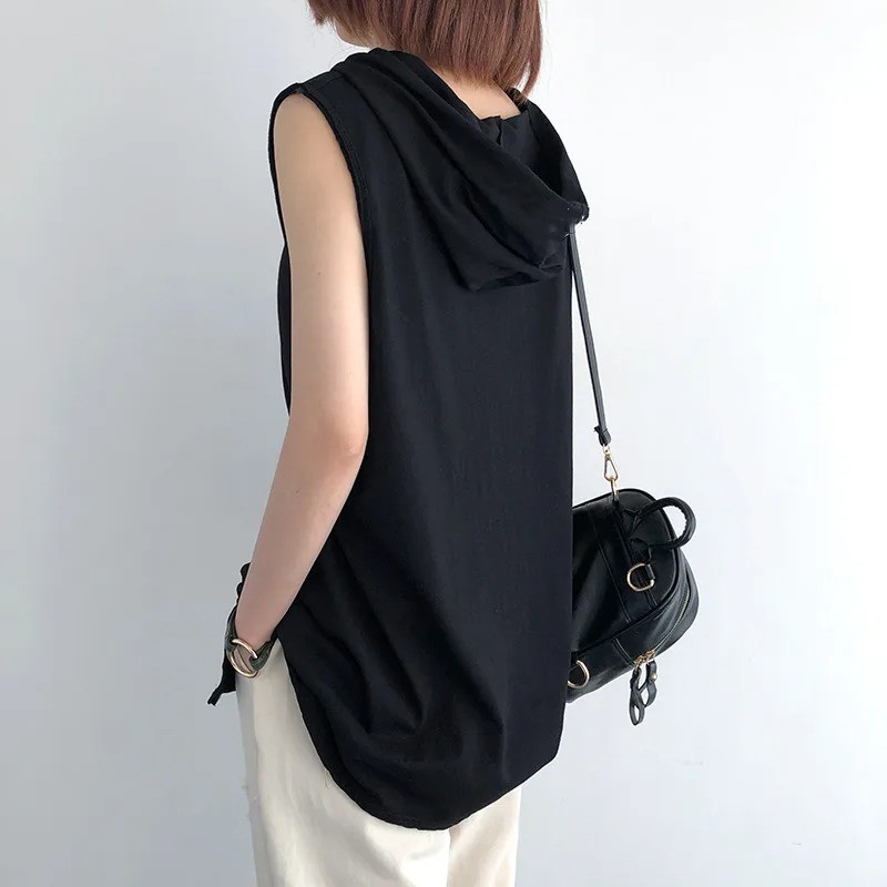 Solid Color Men's Tank Tops Vest Sleeveless Tees For Male Hooded gallery