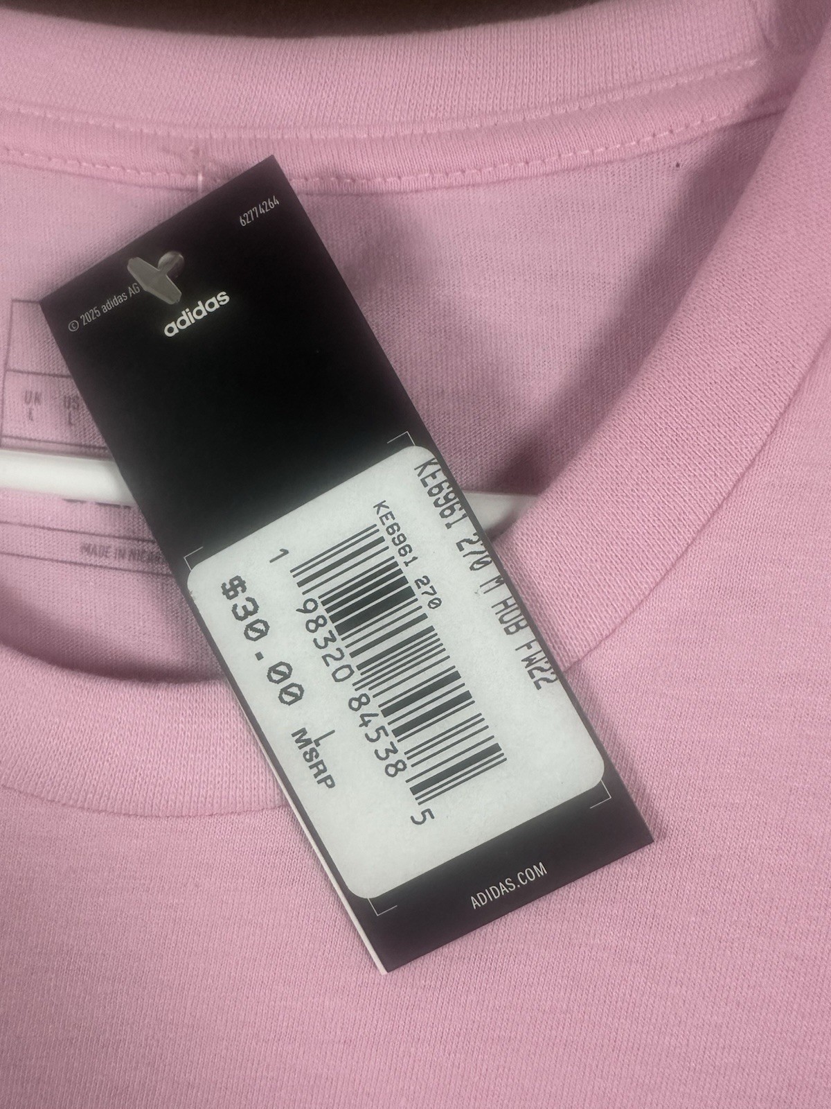 Adidas Originals Men Essentials Trefoil Tee Pink White KE6961 Size L NWT gallery