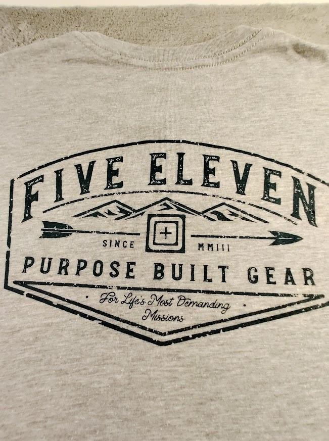 5.11 Tactical Shirt Mens L Gray Purpose Built Gear Graphic Crew Neck Tagless gallery