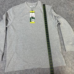 Orvis Mens Small Grey Textured Herringbone Long Sleeve Crewneck Pullover Shirt