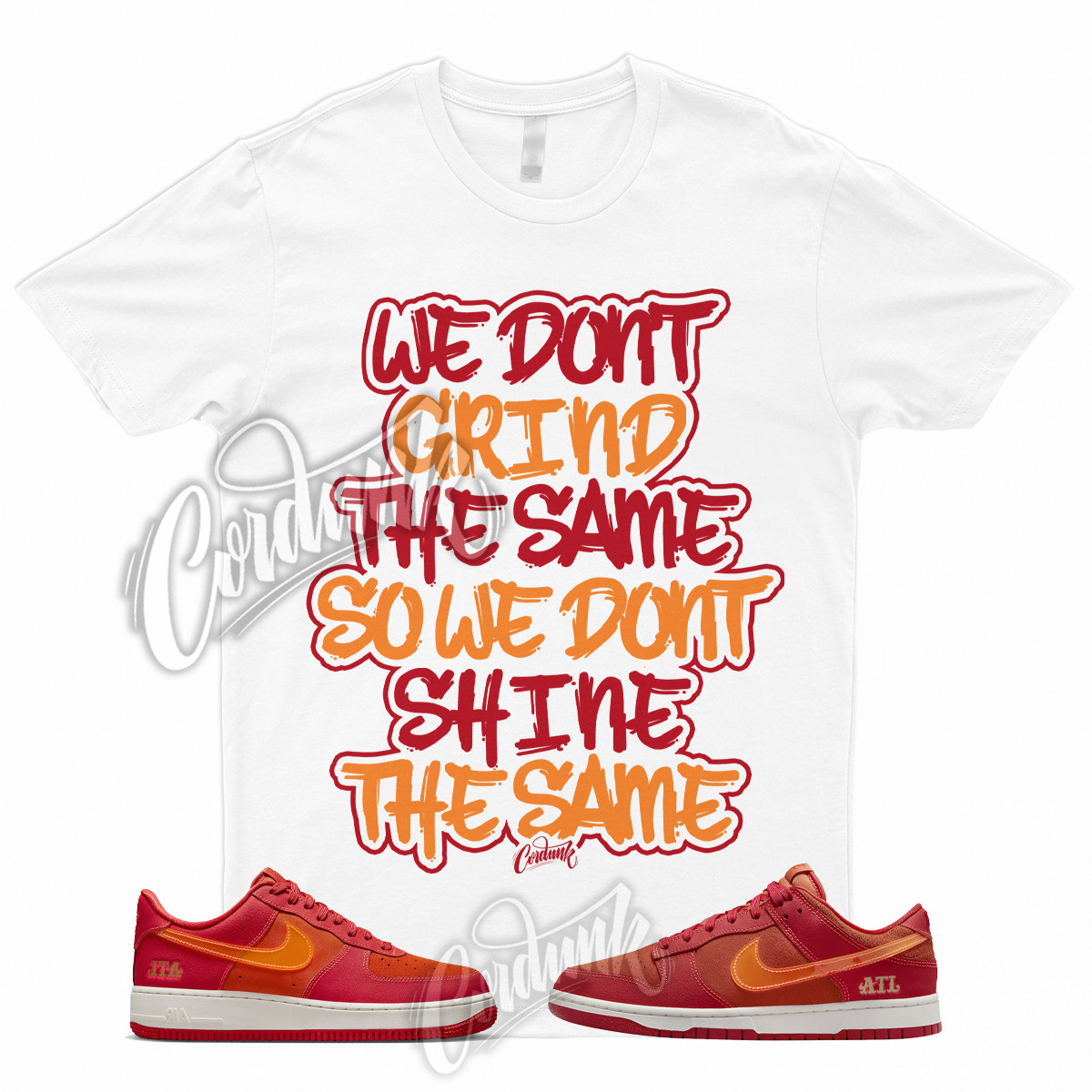 GRIND T Shirt for Dunk Low ATL University Red Bright Crimson Atlanta Air Force 1