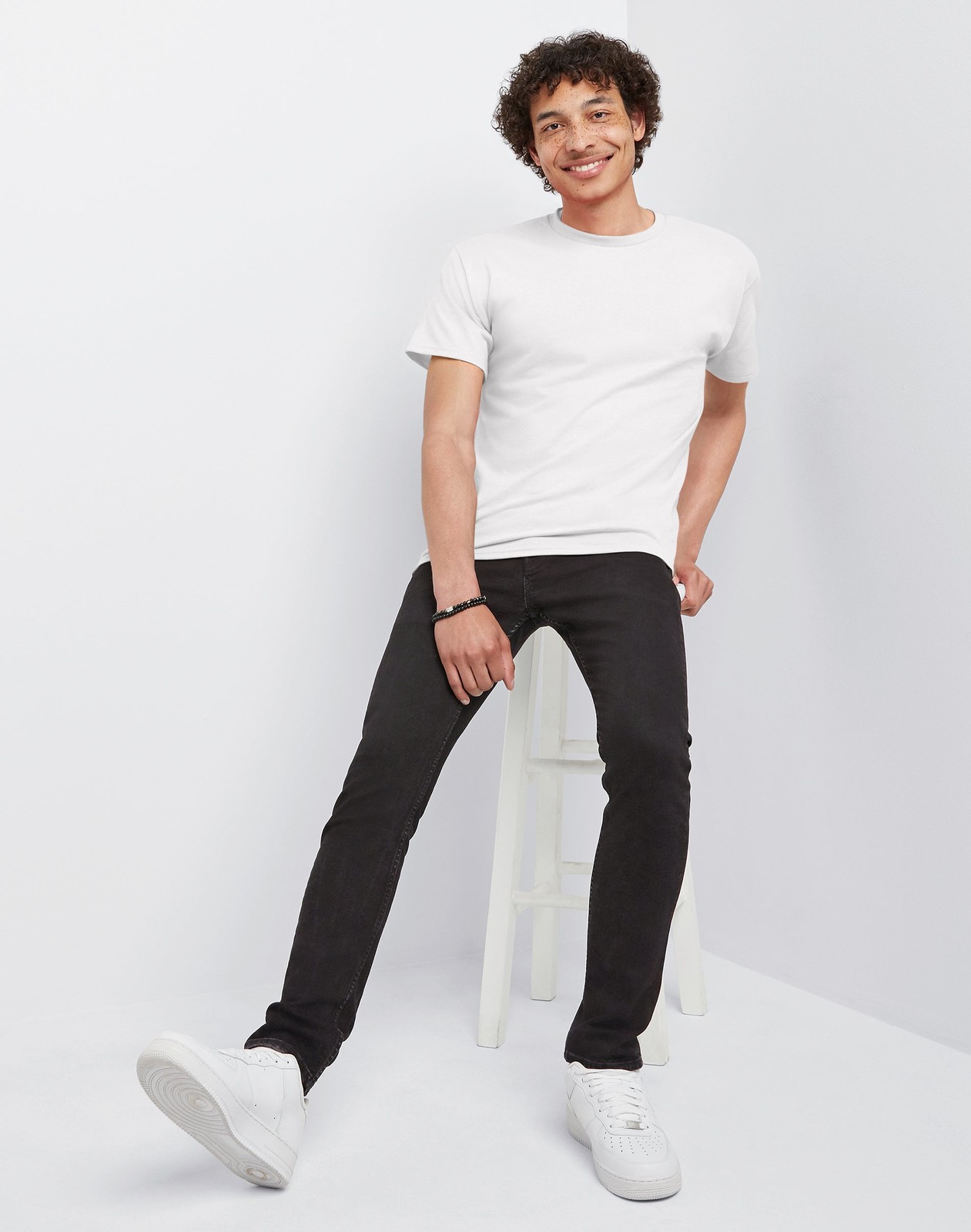 Hanes Men T-Shirt 6Pack Short Sleeve Tee Crewneck Midweight Essentials Authentic gallery