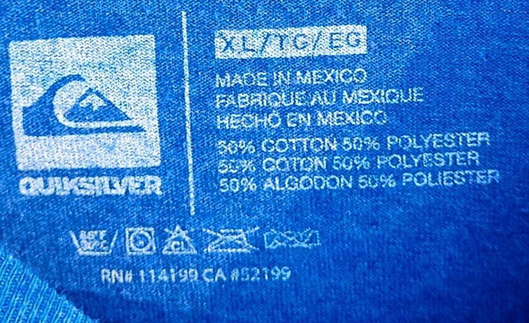 Quicksilver Screen Print Sz.XL T-Shirt,50% Cotton,50% Poly,Ocean Blue gallery