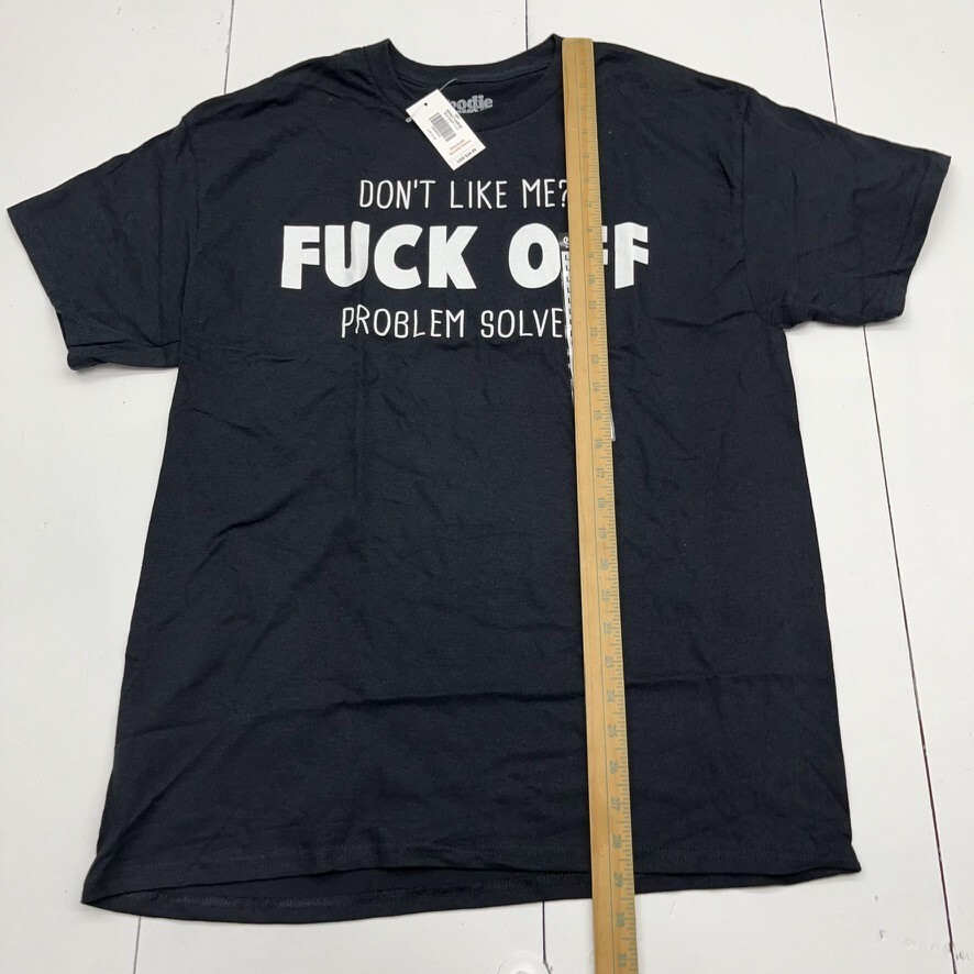 Goodie Two Sleeves Black "Problem Solved" Printed T-Shirt Mens Size Large NEW gallery