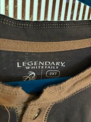 NWT Legendary whitetails Men’s 100% cotton charcoal / Kaki shirt.2XL Tall