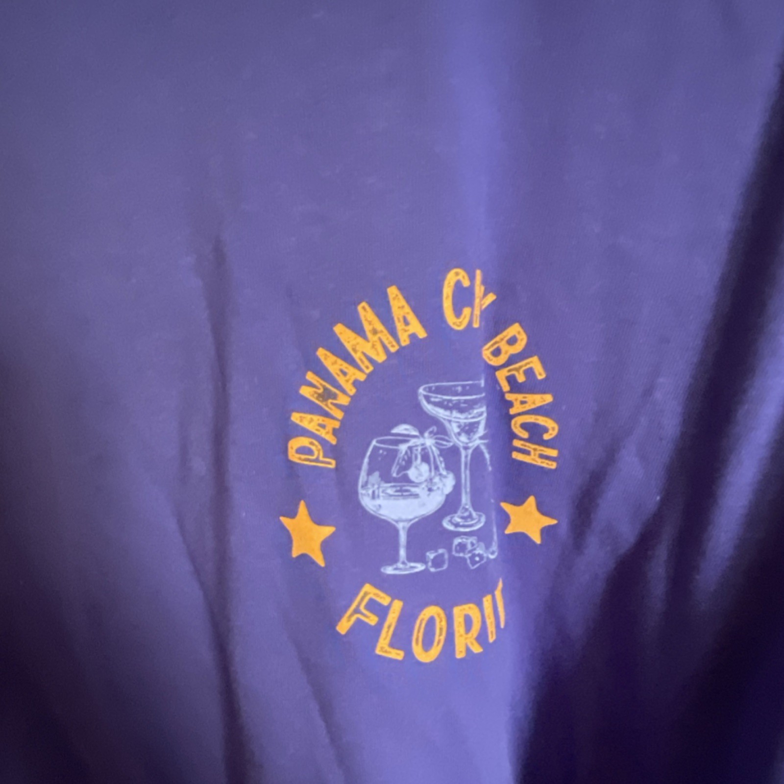 Panama City Beach Florida Men's Purple Graphic Short Sleeve T-Shirt Size 3x gallery