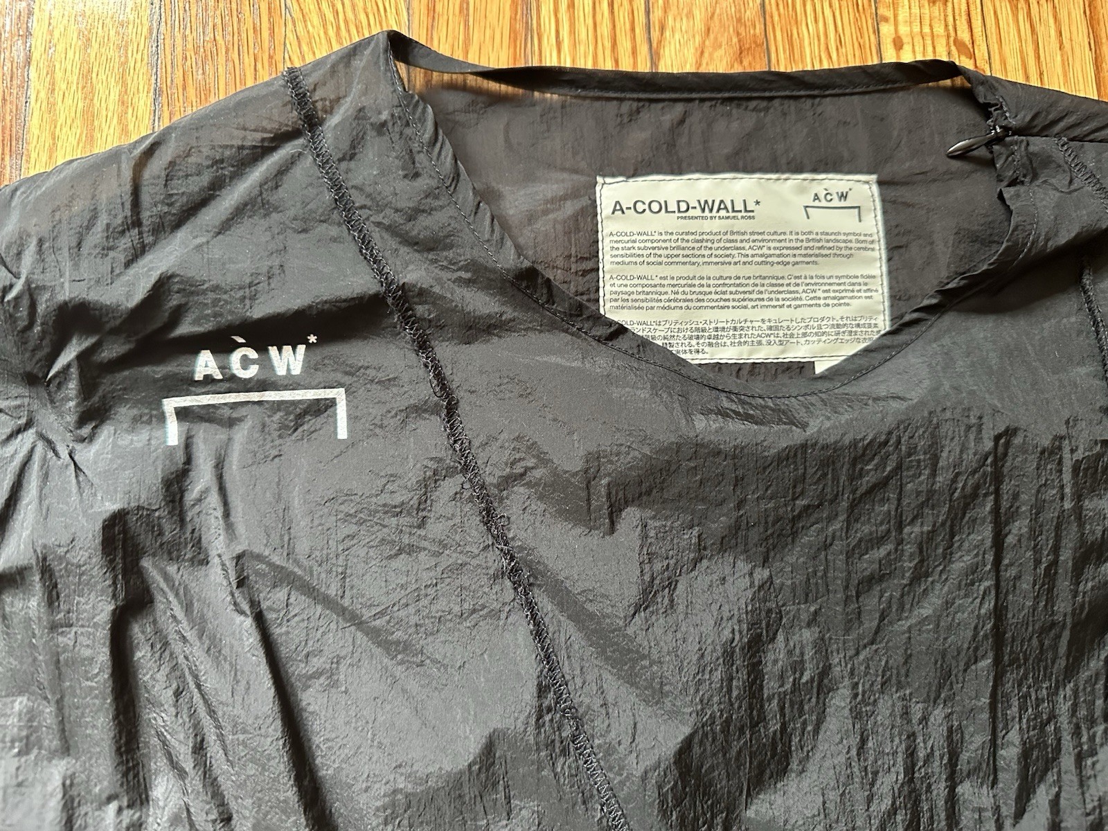 A-COLD-WALL* Black Nylon Logo Short Sleeve T-Shirt Men's Size S Crew Neck gallery