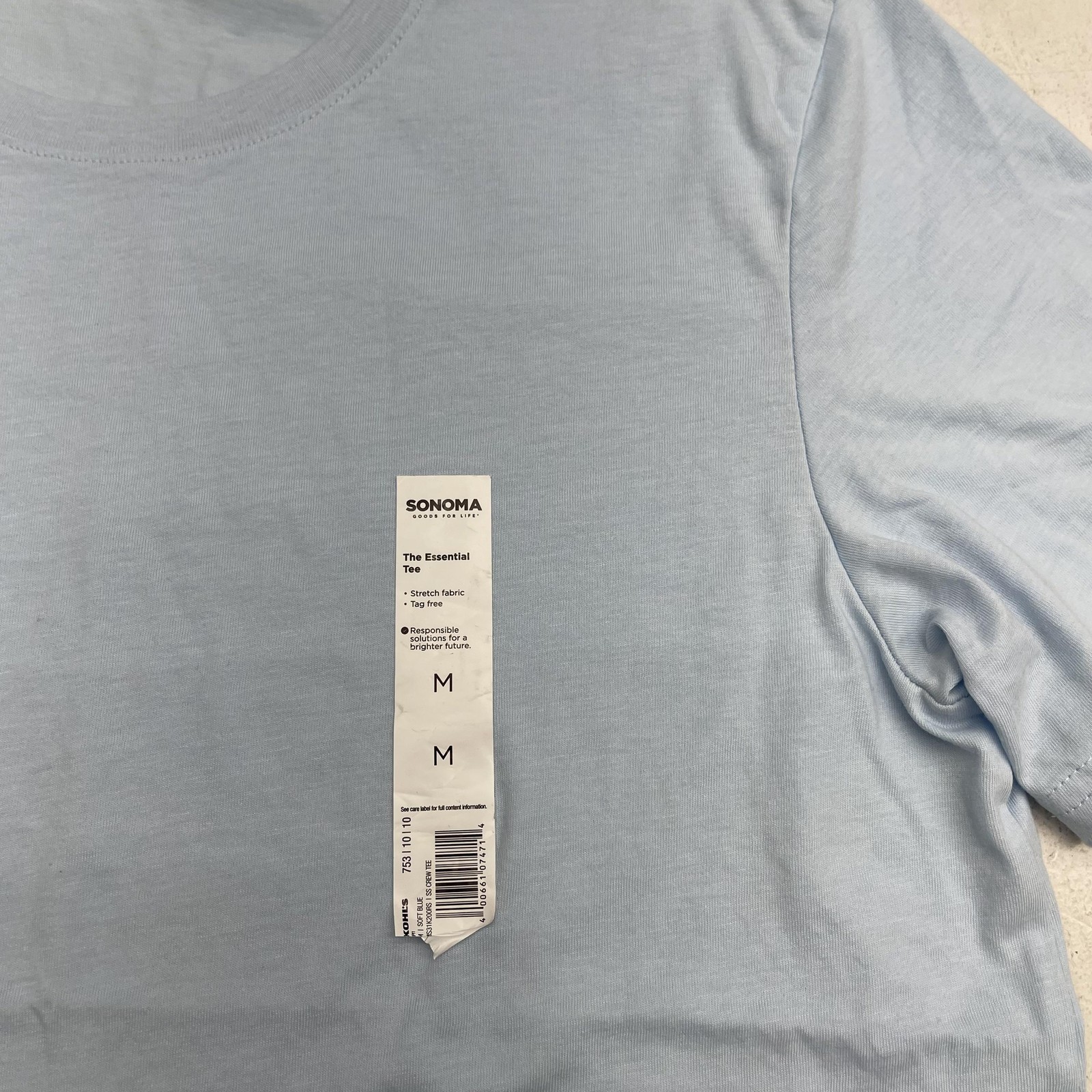 Sonoma Goods For Life Shirt Mens Medium Blue Essential Crewneck Stretch Tagless gallery