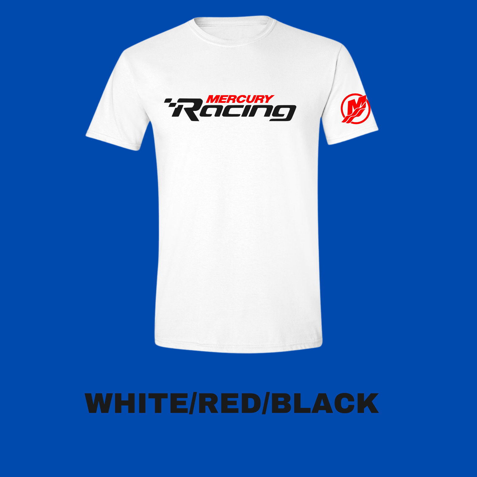 Mercury Racing Outboards Boating Mercruiser T-Shirt With FREE Vinyl Decal L@@K! gallery
