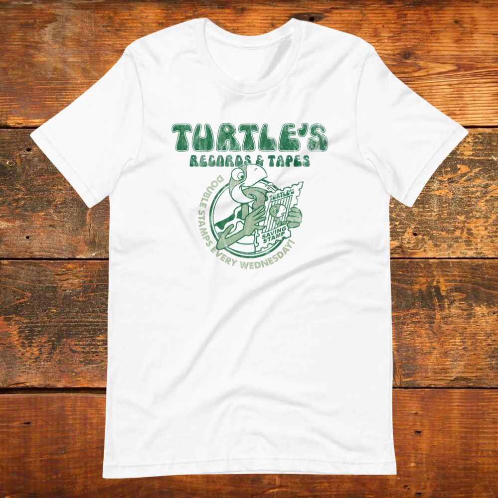 TURTLE’S RECORDS & TAPES VINTAGE-STYLE SHIRT RECORD STORE SHOP VINYL RSD GIFT