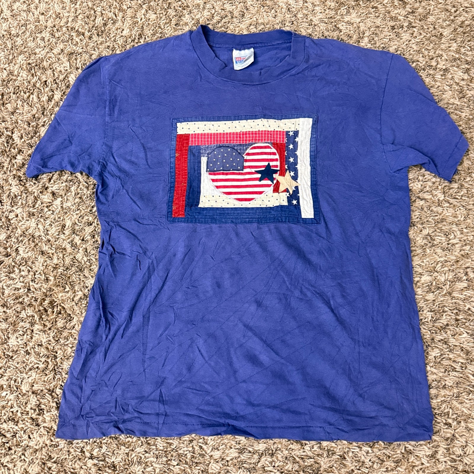Vintage 90' Quilted USA Tee- Hanes Beefy L gallery