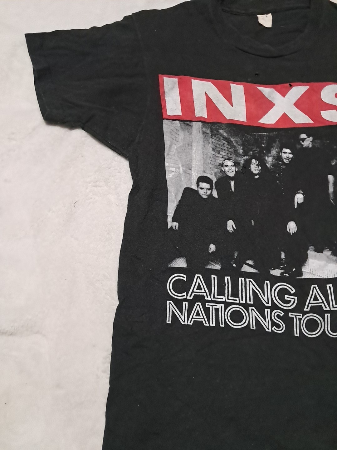 Vintage 80s INXS Calling All Nations Tour Band Shirt USA Adult M? RARE See Pics gallery