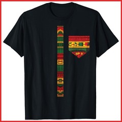 African Print Dashiki Kente Art Black History Month Black Cotton T-Shirt S-5XL