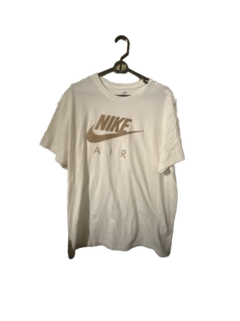 Nike Air Sportswear Gold Metallic Logo Graphic T-Shirt White gallery