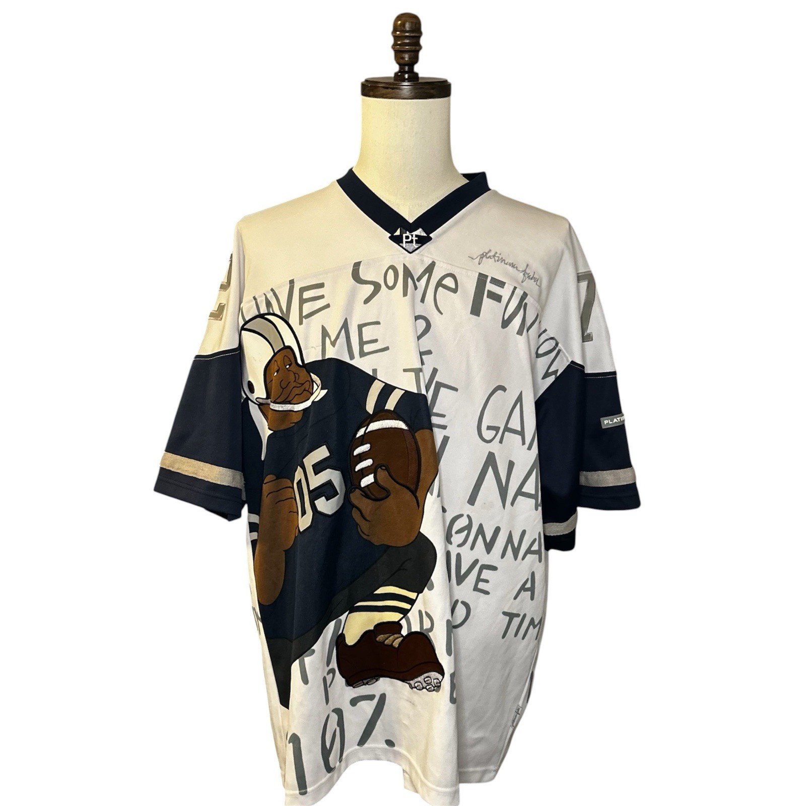 Vintage platinum fubu fat Albert football jersey