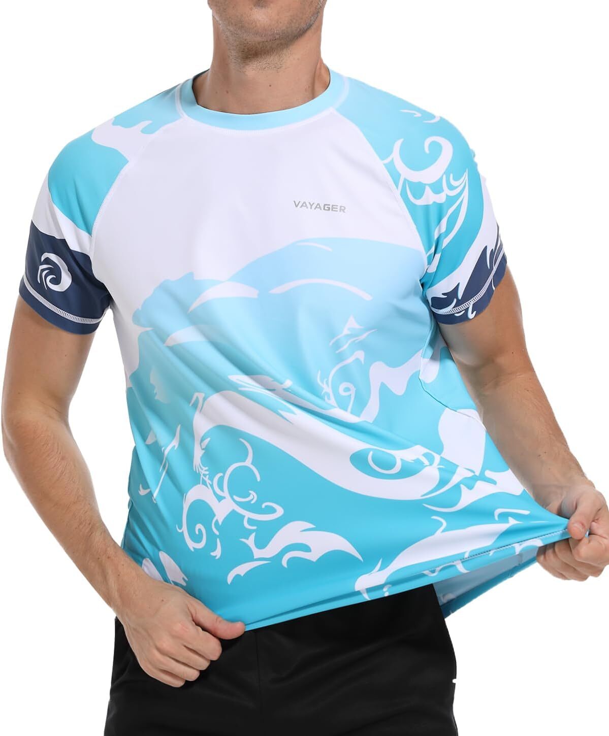 Men's Rash Guard Swim Shirt UPF 50+ Quick Dry Loose Fit Surfing Fishing Tee gallery