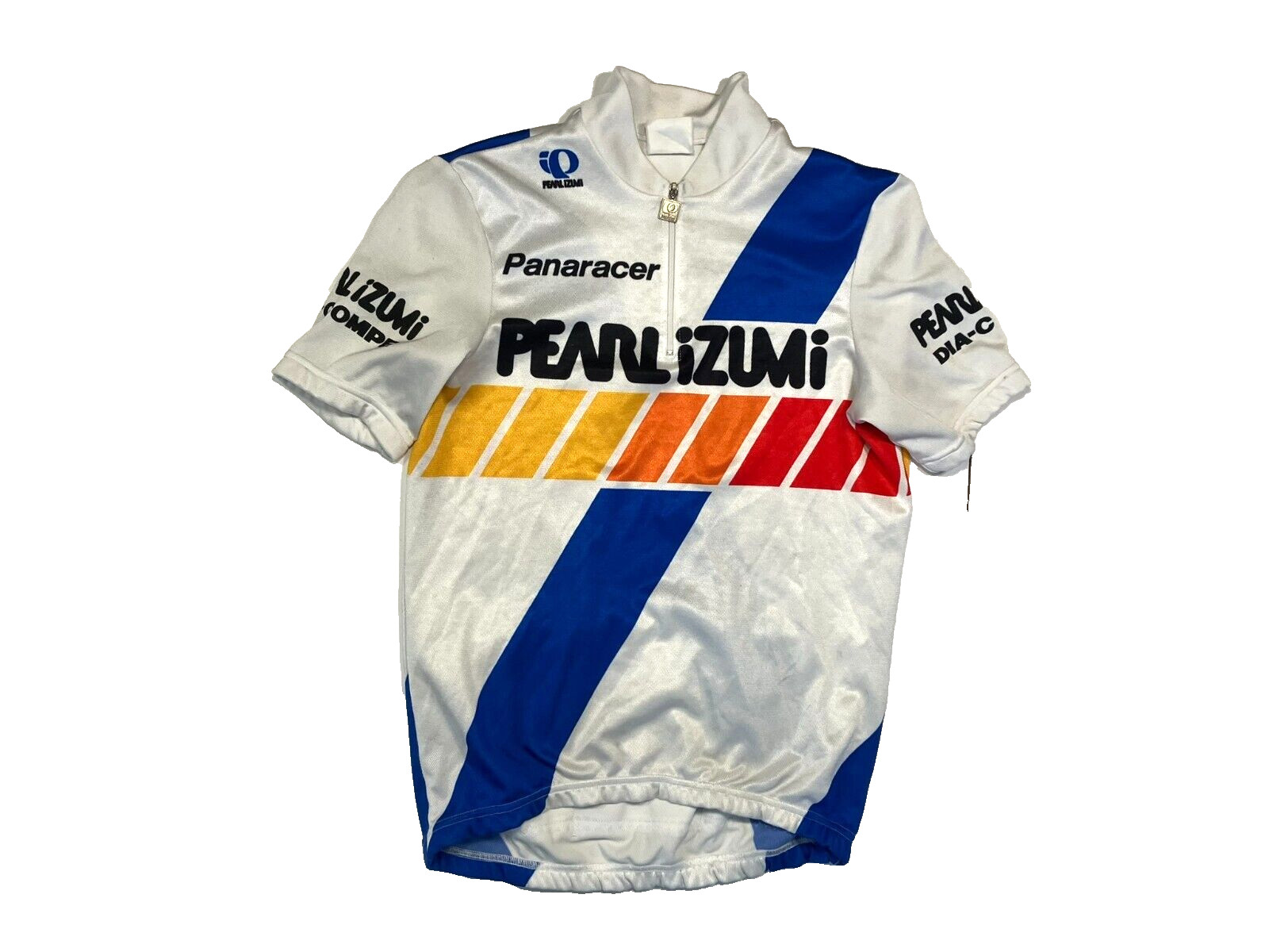 Vtg PEARL IZUMI x PANARACER White DIA-COMPE CYCLING TEAM JERSEY Bike Shirt Sz S