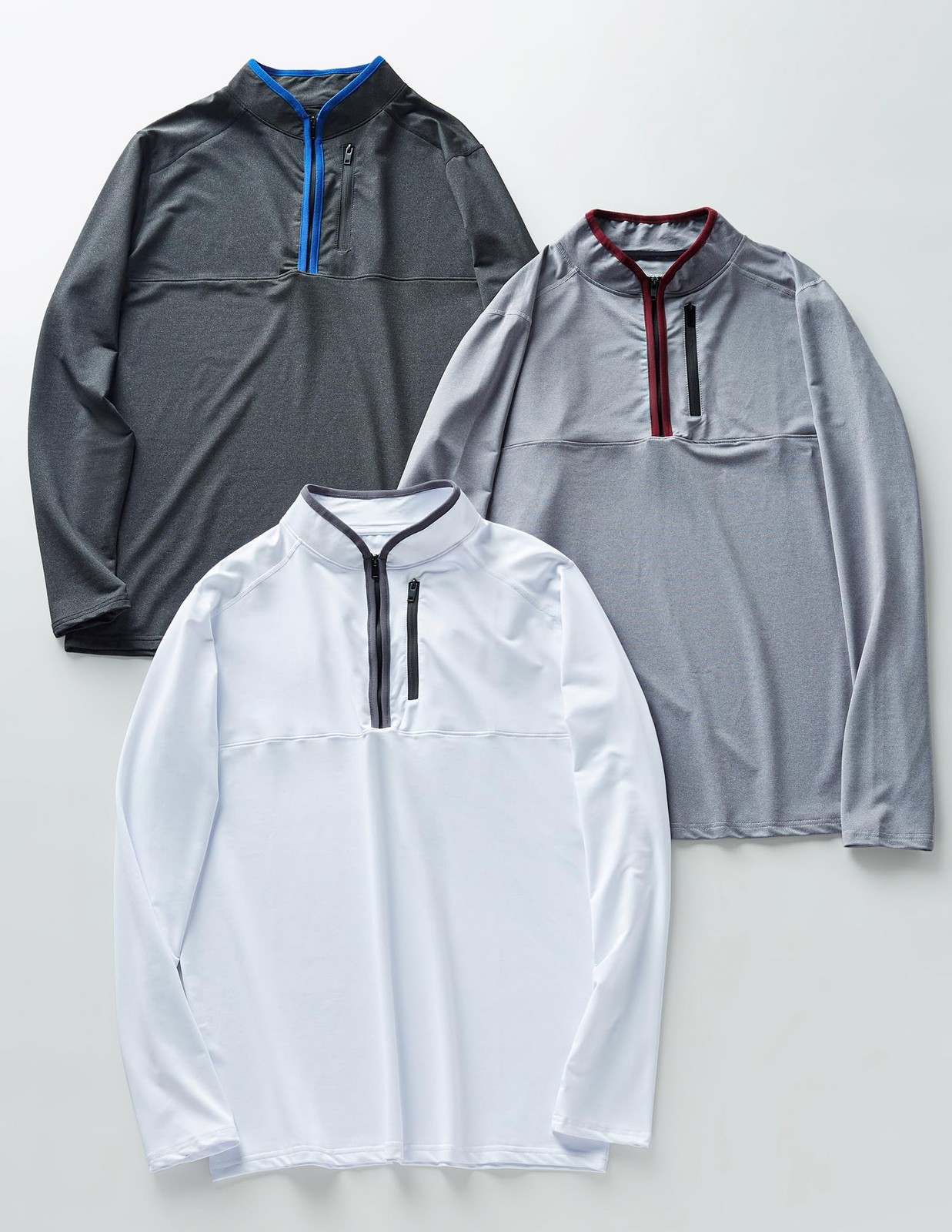 3-Pack Men’s Quarter-Zip Pullover – Lightweight Long Sleeve Athletic Jackets,... gallery