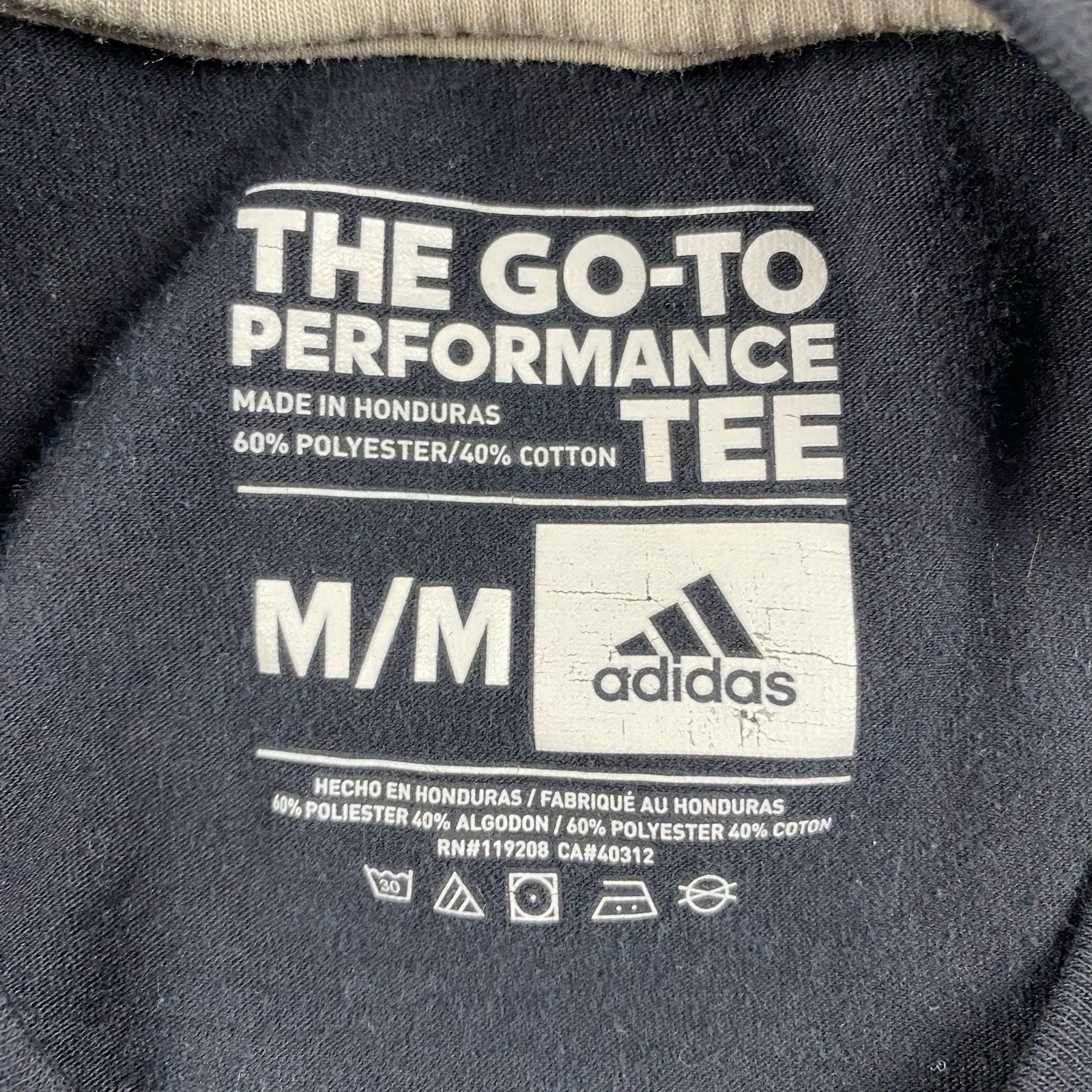 Adidas Shirt Men Medium Black Short Sleeve Performance Go To Tee Spellout gallery