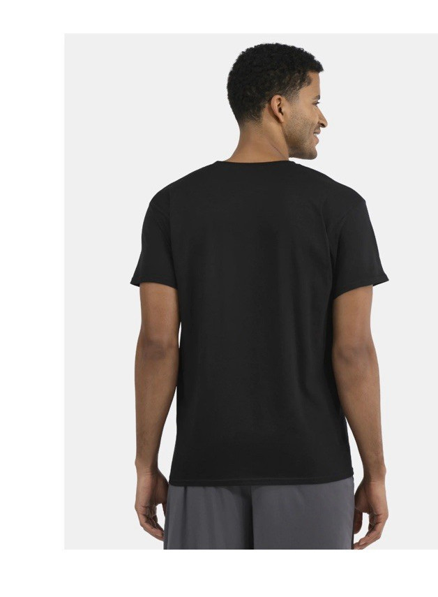Athletic Works Men's Black Short Sleeve Cotton T-Shirt Size XL (46-48) NEW gallery
