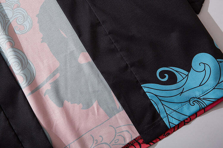 Niepce Streetwear Japanese Black Kimono Graphic Tee Samurai Short Sleeves Shirt gallery