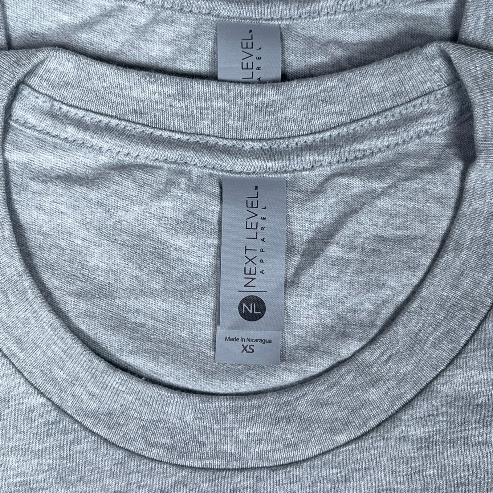 Lot of 2 Next Level Unisex Premium Gray TShirts Plain Super Soft US Size XS gallery