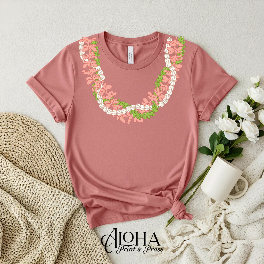 Hawaiian Lei Shirt – Plumeria & Pikake Floral Tee gallery