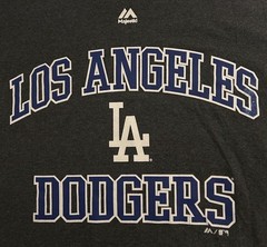 Los Angeles Dodgers Men’s Size Large Charcoal Gray Short Sleeve Logo T-Shirt 333