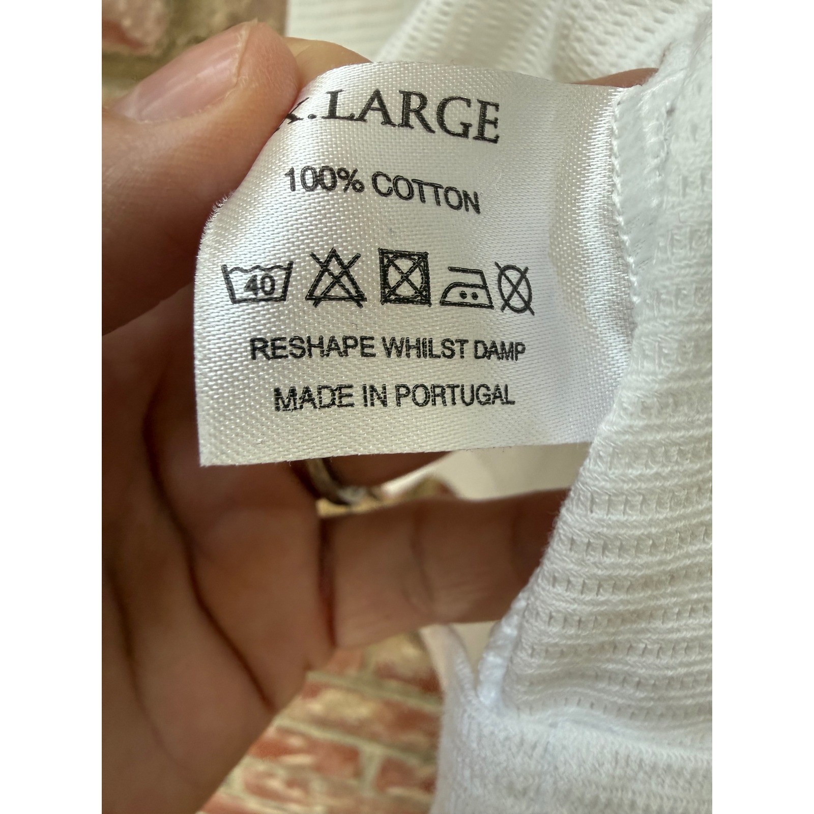 Sunspel England Mens XL White Cotton Cellular Mesh Deep V-Neck T-Shirt Knit Top gallery