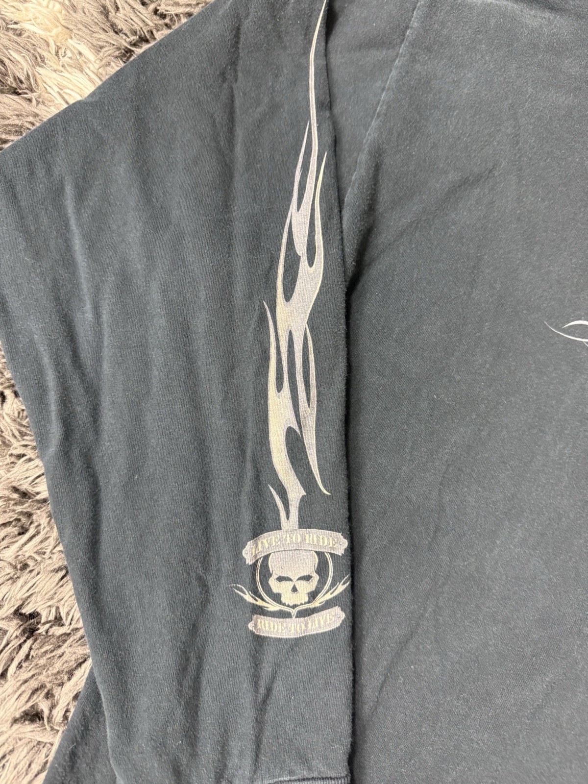 Vintage Harley Davidson T Shirt 2X Flame Naples Florida Lizard Skull Long Sleeve gallery
