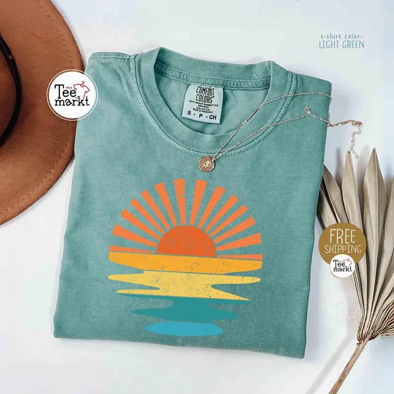 Sunset Summer Beach Vacation Comfort Tee Ocean Relax Outdoors Gift gallery