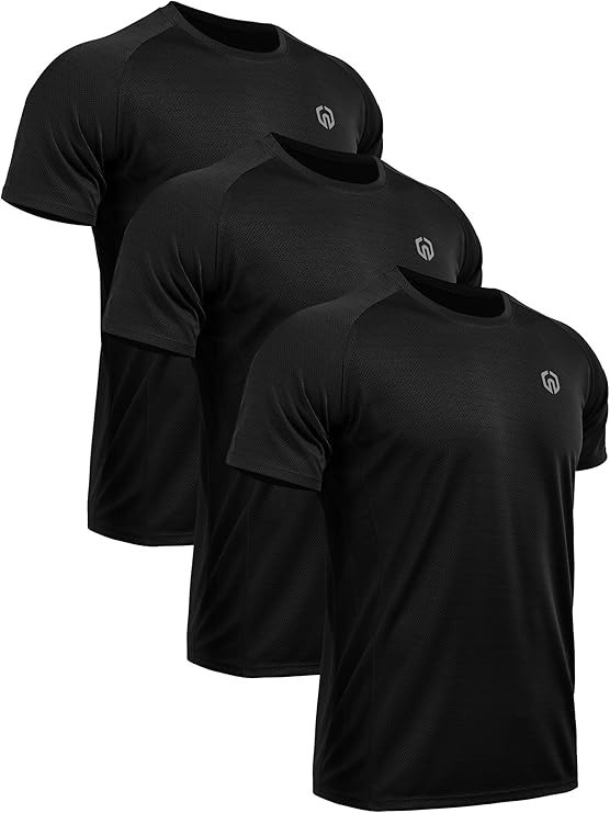 NELEUS Men’s Dry Fit Mesh Athletic Performance | Crew | T Shirts | 3 Pack – XL