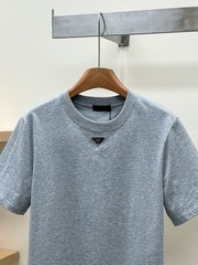 Prada Men’s Gray round-neck short-sleeved shirt size XXL