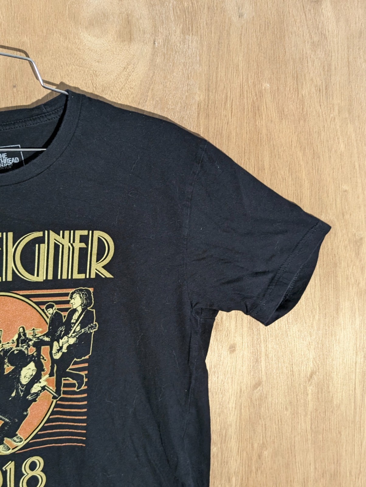 the thread shop shirt mens size M crew neck short sleeve foreigner 2018 black gallery