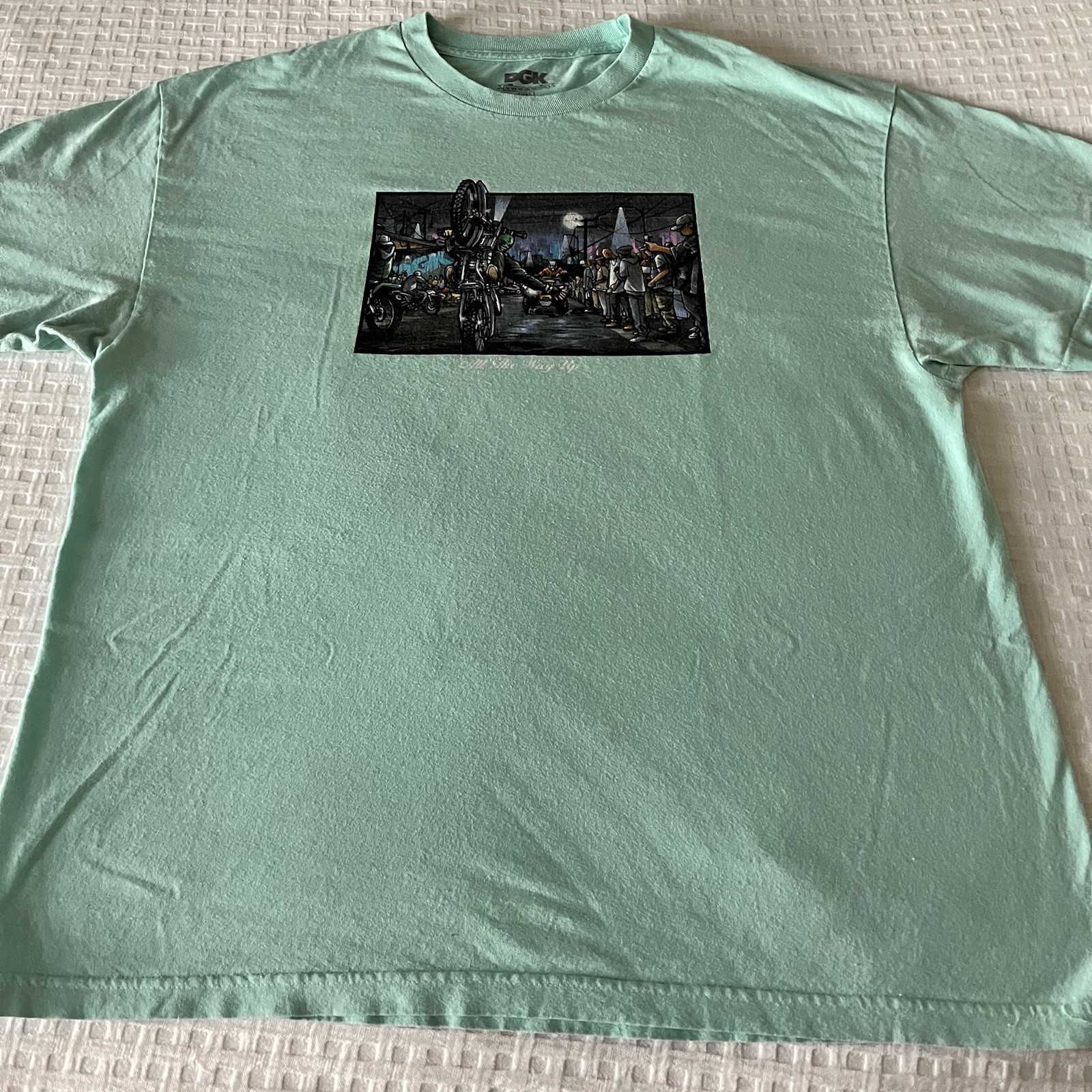 DGK All Way Up T-Shirt 2XL Mint Green Skateboard Streetwear Dirt Bike Stunt gallery