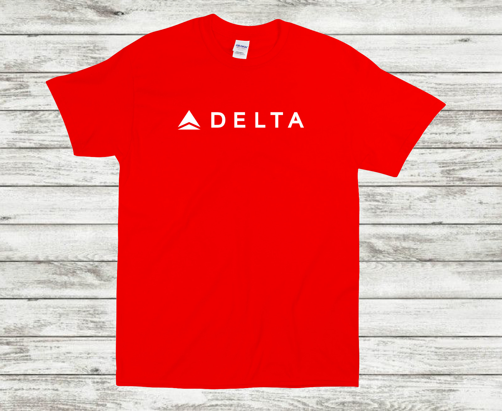 Delta Airline White Logo US Aviation Travel Cotton Light Red T-Shirt gallery