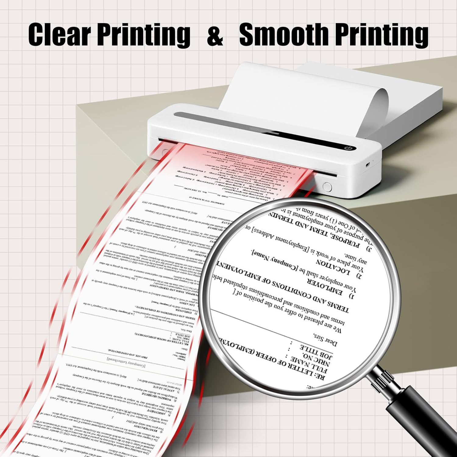 A4 Thermal Paper, Thermal Printer Paper for Portable Printer, Compatible with M0