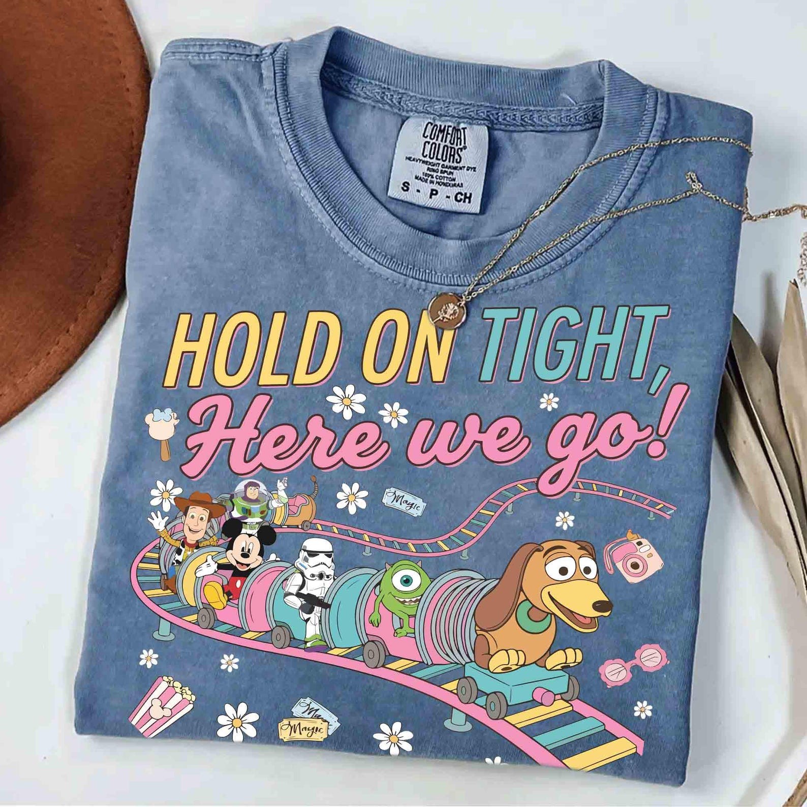 Comfort Colors® Slinky Dog Dash Inspired Shirt, Hold On Tight Here We Go Shirt,