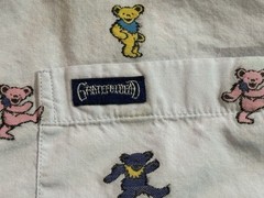 Grateful Dead Section 119 Dancing Bears Shirt Mens S Small Short Sleeve Oxford