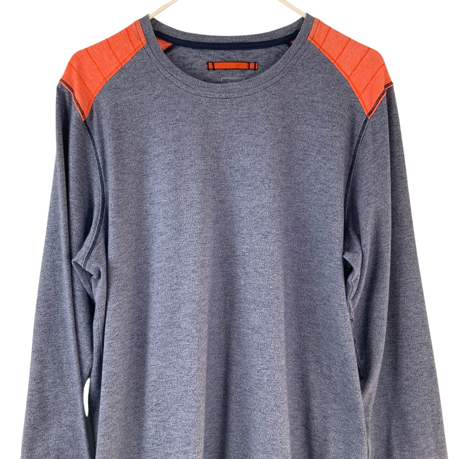 The North Face Blue Herringbone Crewneck Pullover Long Sleeve T-shirt Size L gallery