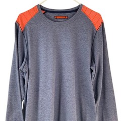 The North Face Blue Herringbone Crewneck Pullover Long Sleeve T-shirt Size L