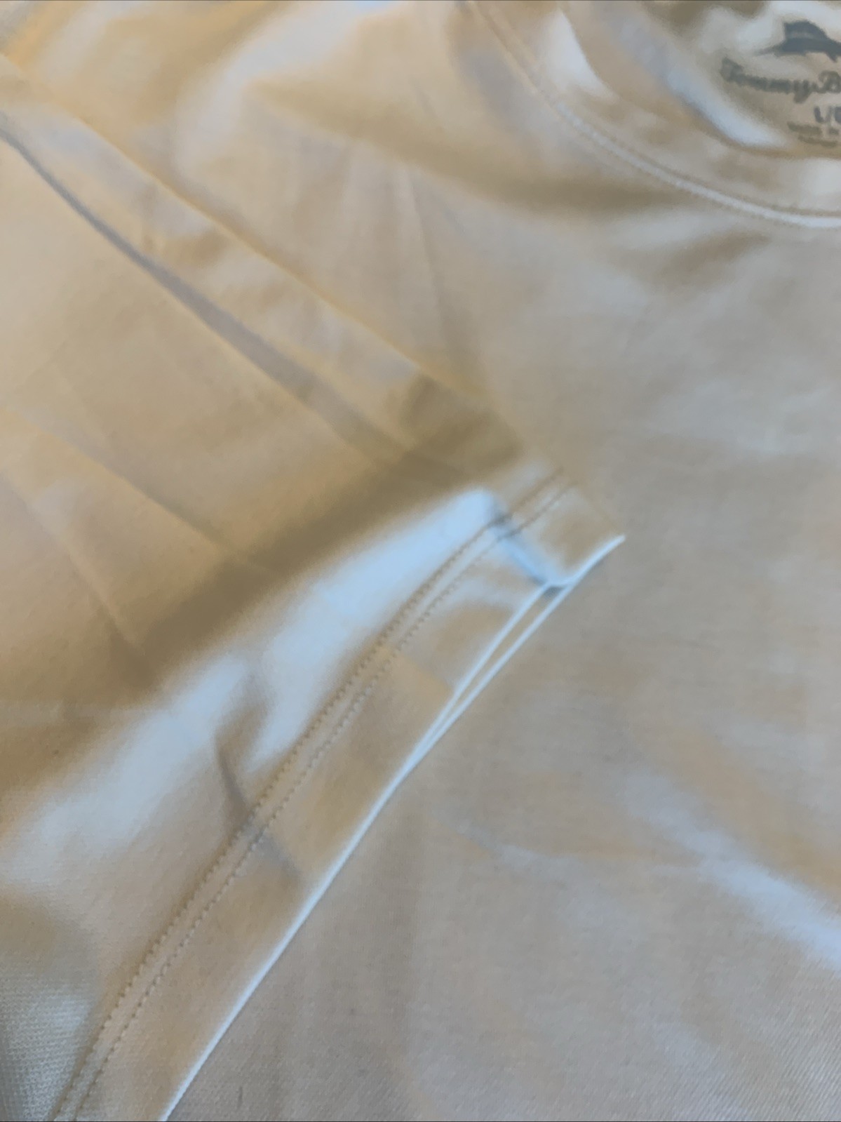 Tommy Bahama SZ L Mens SS Tshirt Coconut Cream Performance Poly Cotton NWT $64.5 gallery