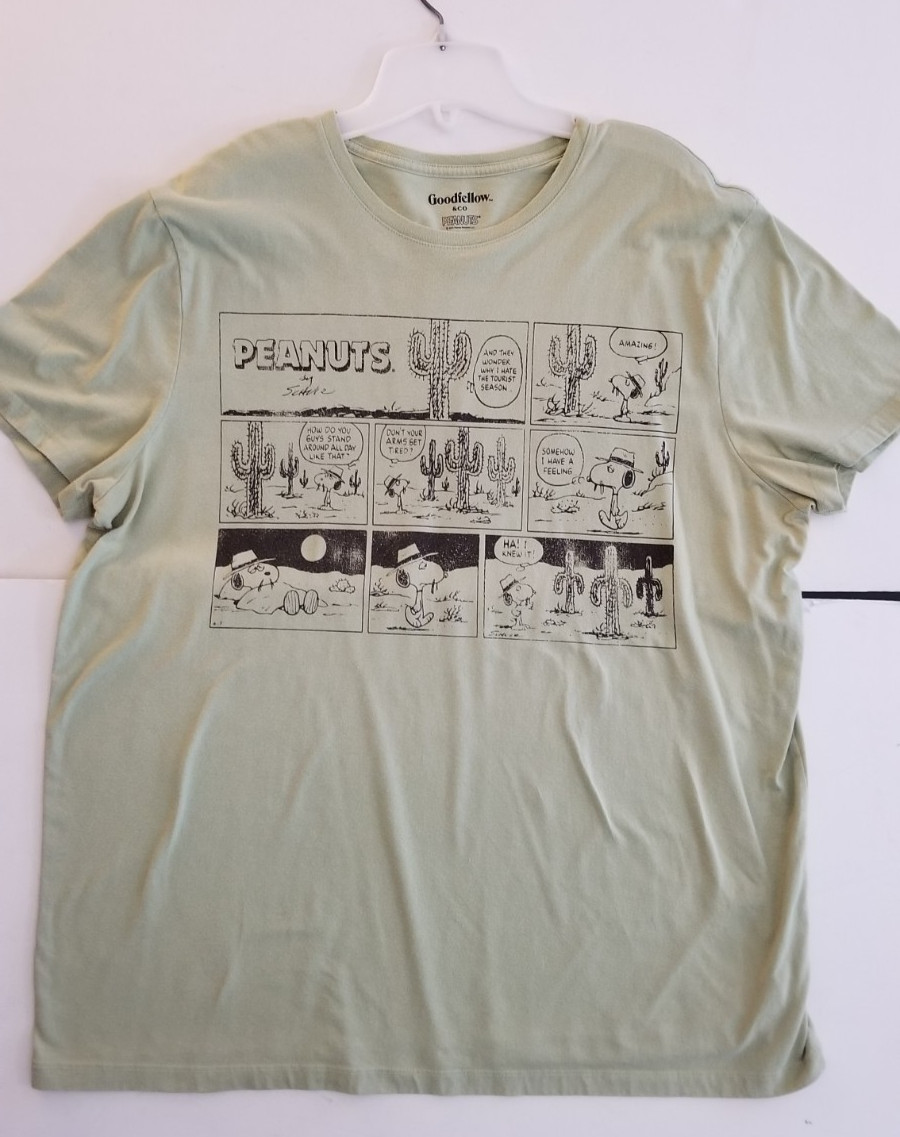 Charlie Brown & Peanuts TEE shirt , Men, XL. Green. Pre-washed. gallery