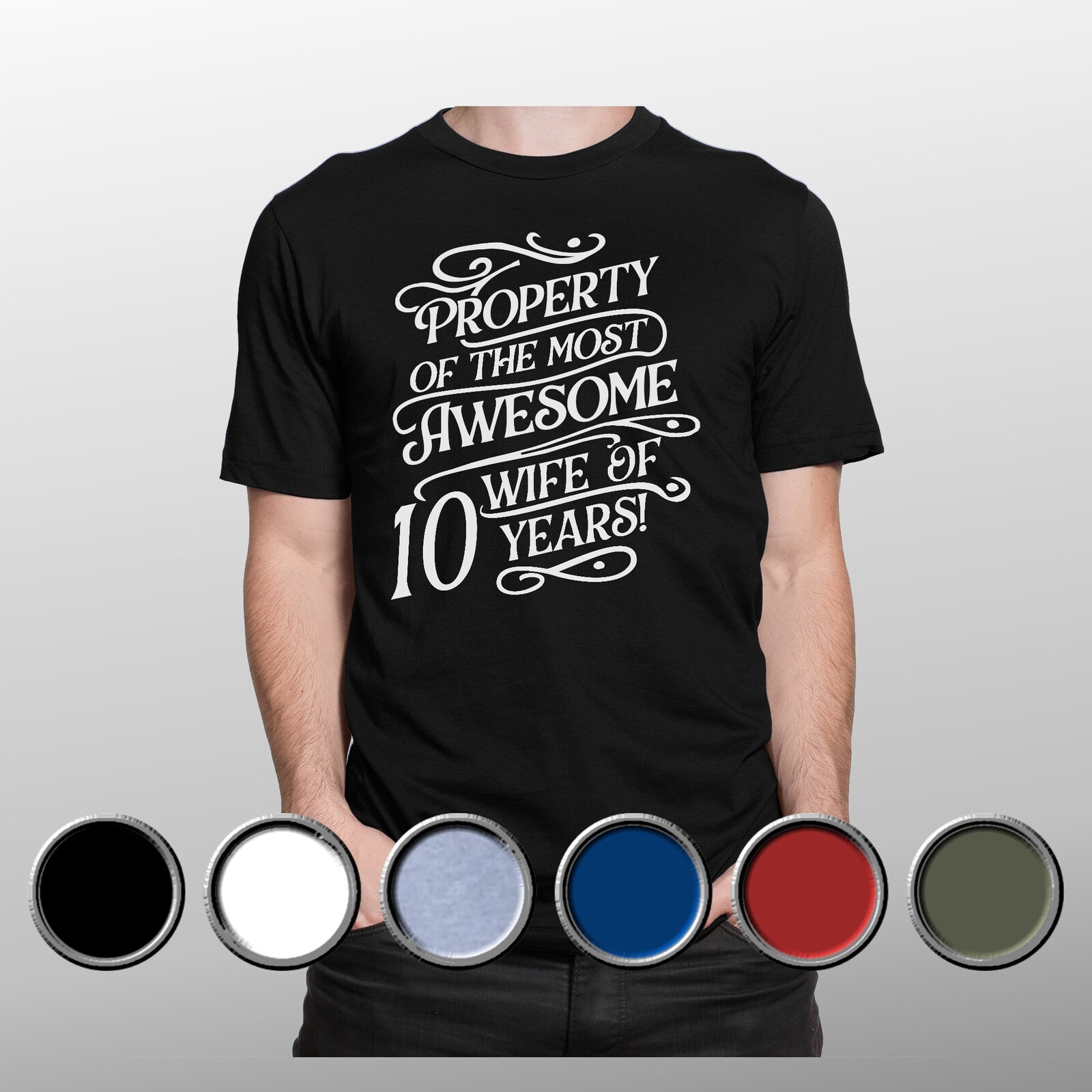 #15 10th Wedding Anniversary T Shirt First Marriage Gift Couples T-Shirt 10 Year