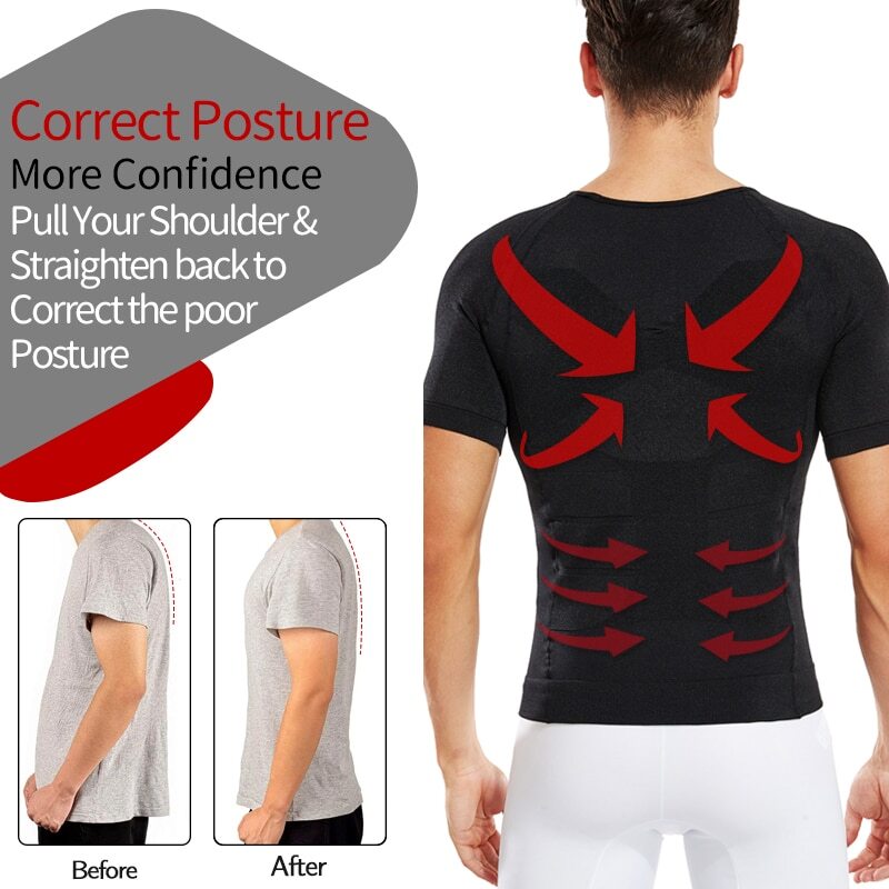Men's Body Shaper Toning Shirt Ultra Durable Vest Compression Slimming Underwear gallery